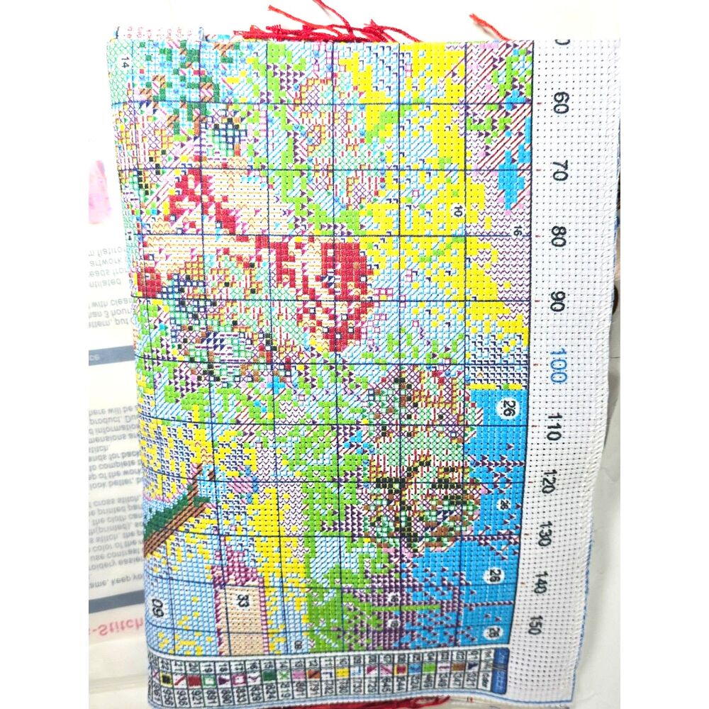 Lovxvouy Rich Peacock Cross Stitch Kit 42x60cm Complete Embroidery Floral Bird - Picture 5 of 9